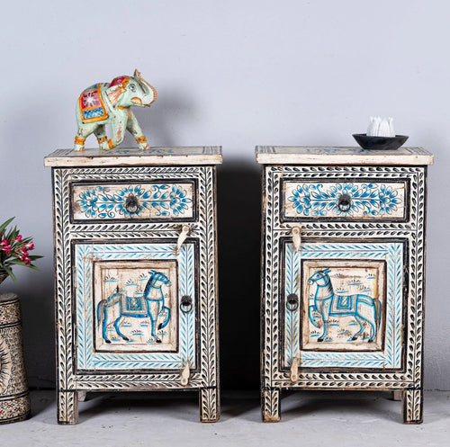 Ashvika Handpainted Bedside Cabinet Set - DOBRI ARTS AU