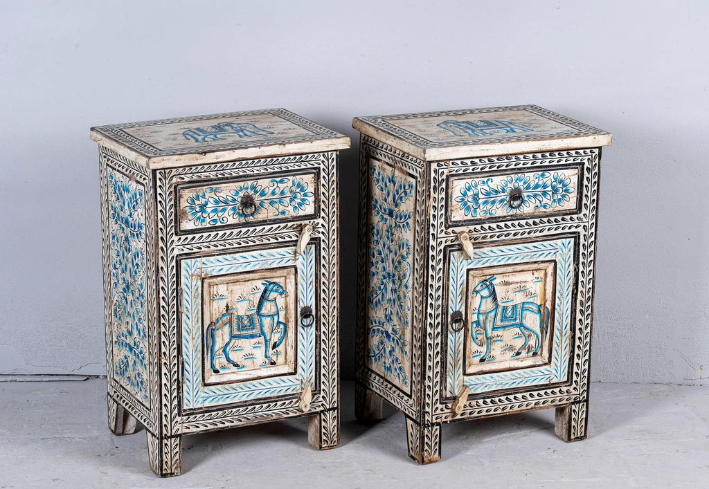 Ashvika Handpainted Bedside Cabinet Set - DOBRI ARTS AU