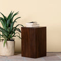 Asmee Solid Wood Pedestal Side Table - DOBRI ARTS AU
