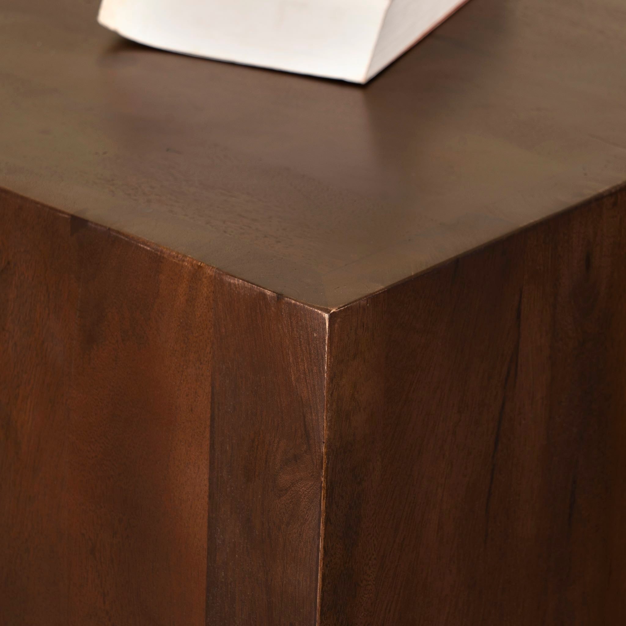 Asmee Solid Wood Pedestal Side Table - DOBRI ARTS AU