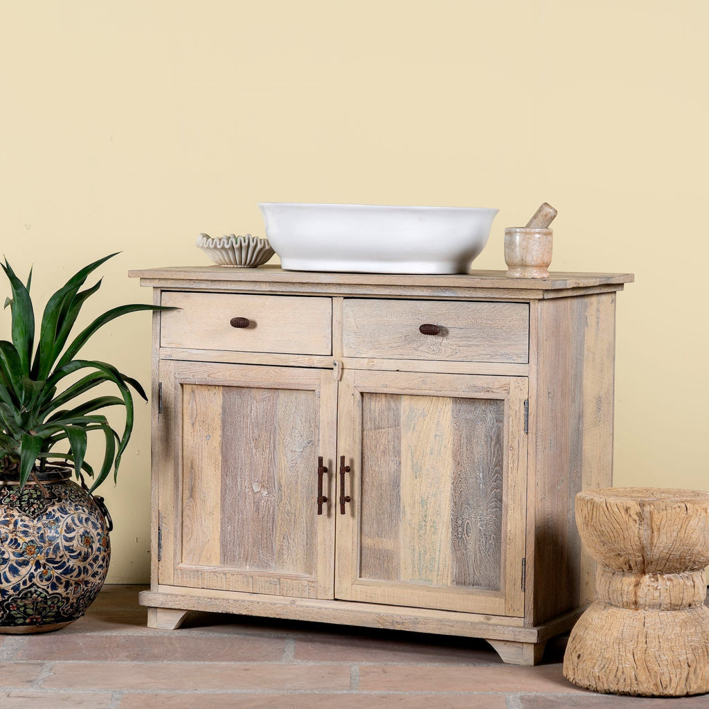 Atreyi Natural Wood Vanity Cabinet - DOBRI ARTS AU