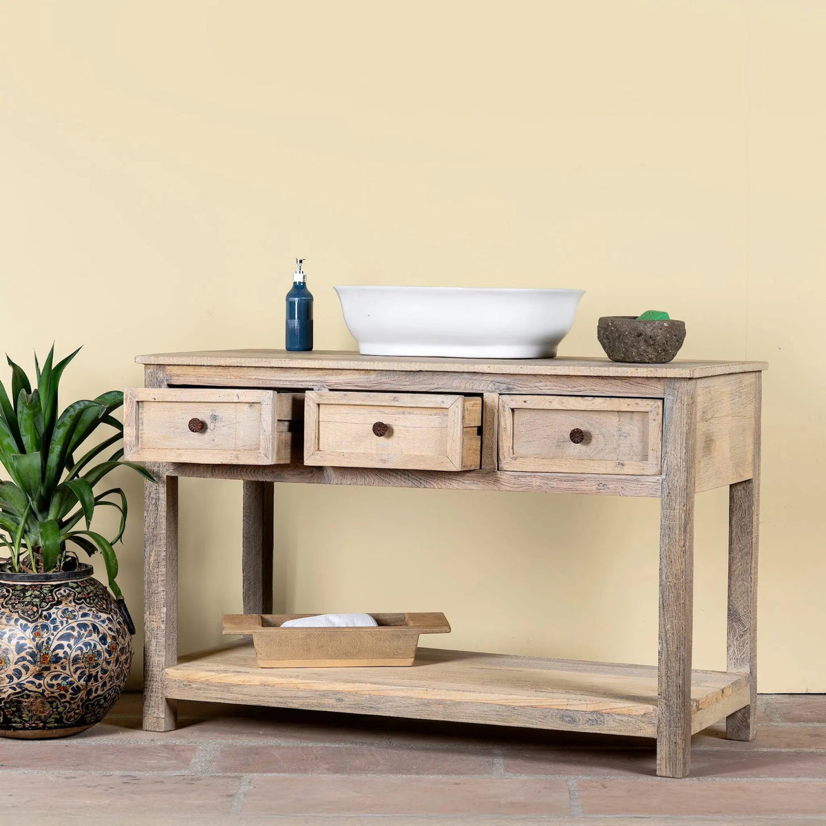 Aureva Rustic 3-Drawer Vanity Console - DOBRI ARTS AU