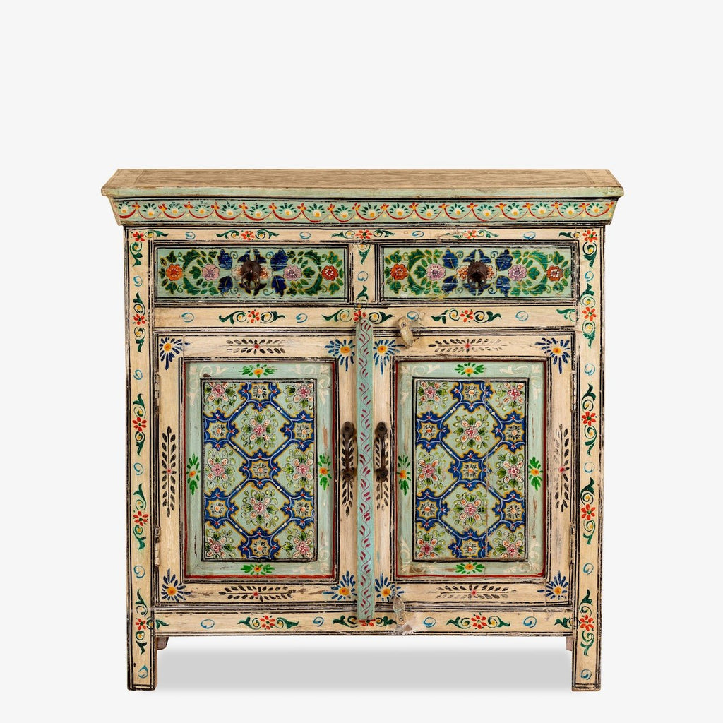 Aurva Hand-Painted Wooden Cabinet - DOBRI ARTS AU