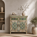 Aurva Mosaic Hand-Painted Wooden Storage Cabinet - DOBRI ARTS AU