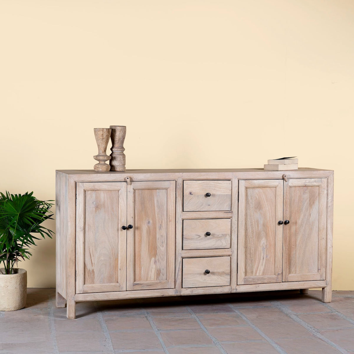 Avani Sandblasted Mango Wood Sideboard Cabinet - DOBRI ARTS AU