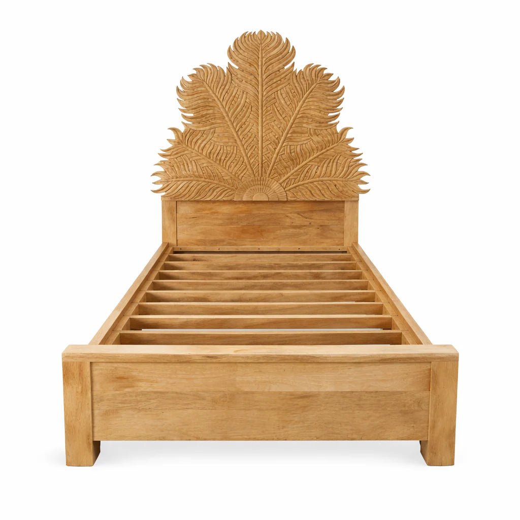 Averra Leaf Carved Statement Bed (King Size) - DOBRI ARTS AU