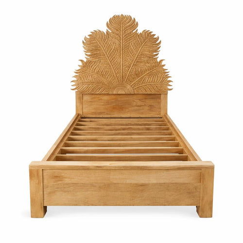 Averra Leaf Carved Statement Bed (King Size) - DOBRI ARTS AU
