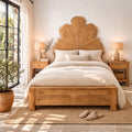 Averra Leaf Carved Statement Bed (King Size) - DOBRI ARTS AU