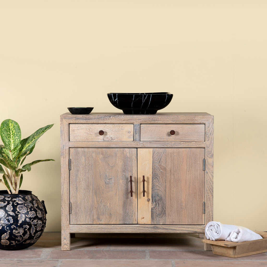 Avleen Sandblasted Wood Vanity Cabinet - DOBRI ARTS AU