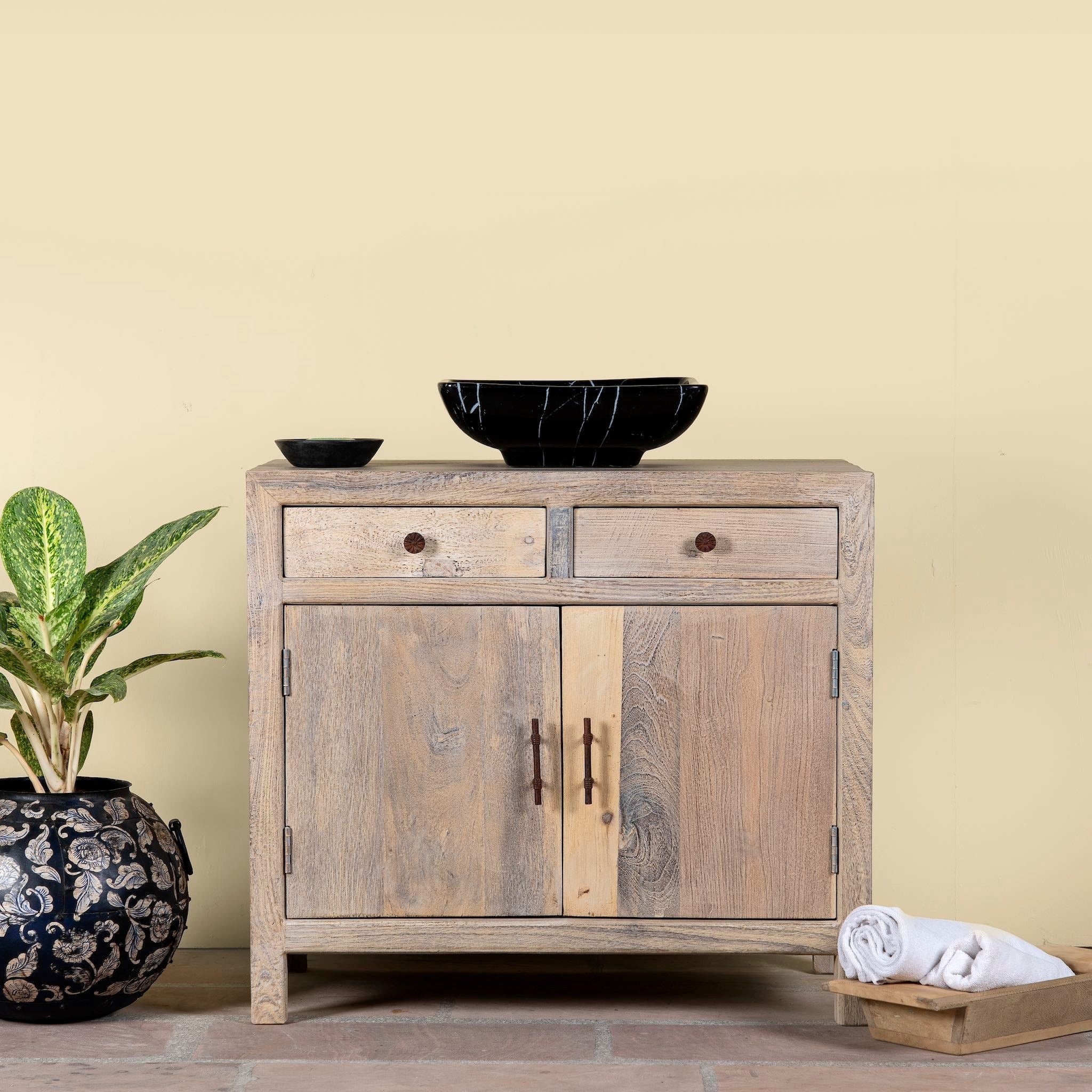 Avleen Sandblasted Wood Vanity Cabinet - DOBRI ARTS AU