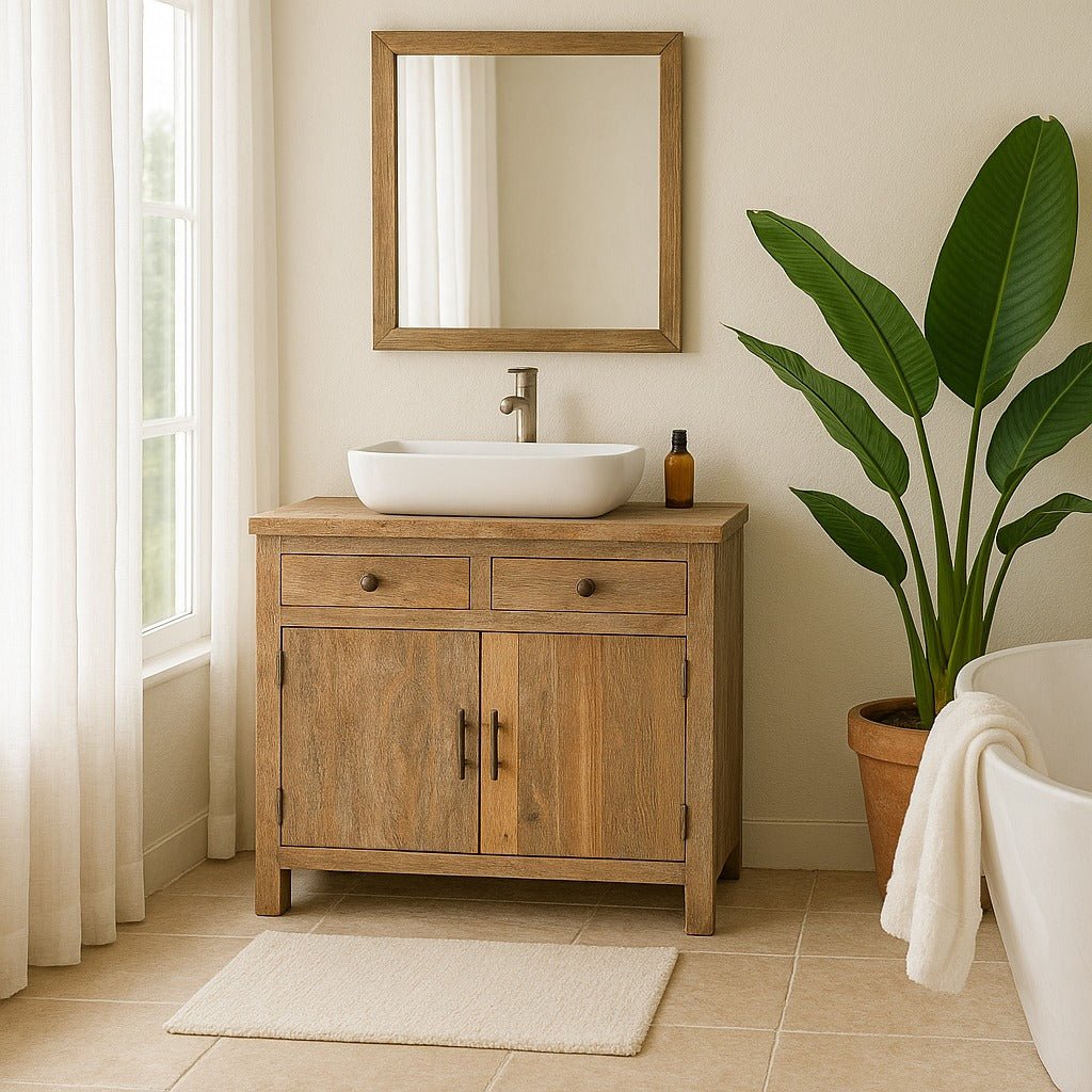 Avleen Sandblasted Wood Vanity Cabinet - DOBRI ARTS AU