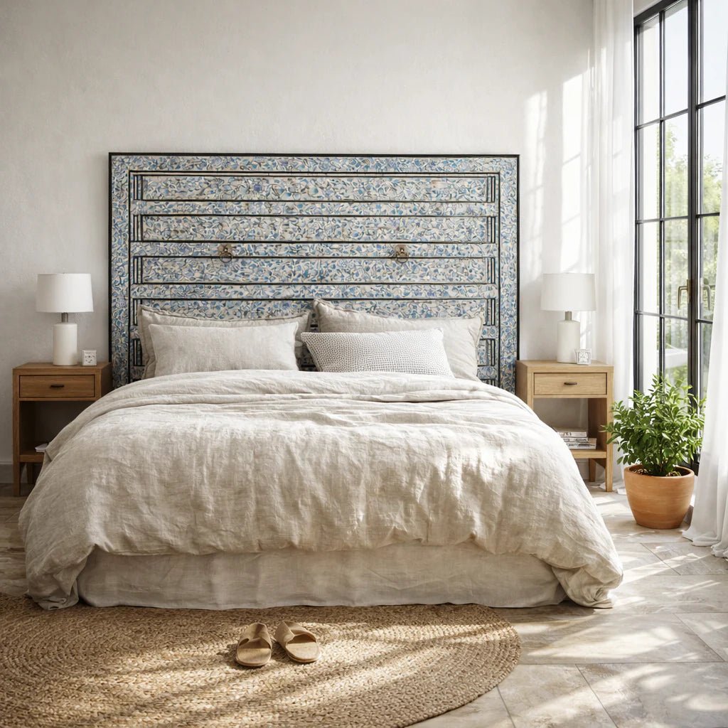Azmira Hand-Painted Floral Wall Headboard Panel - DOBRI ARTS AU
