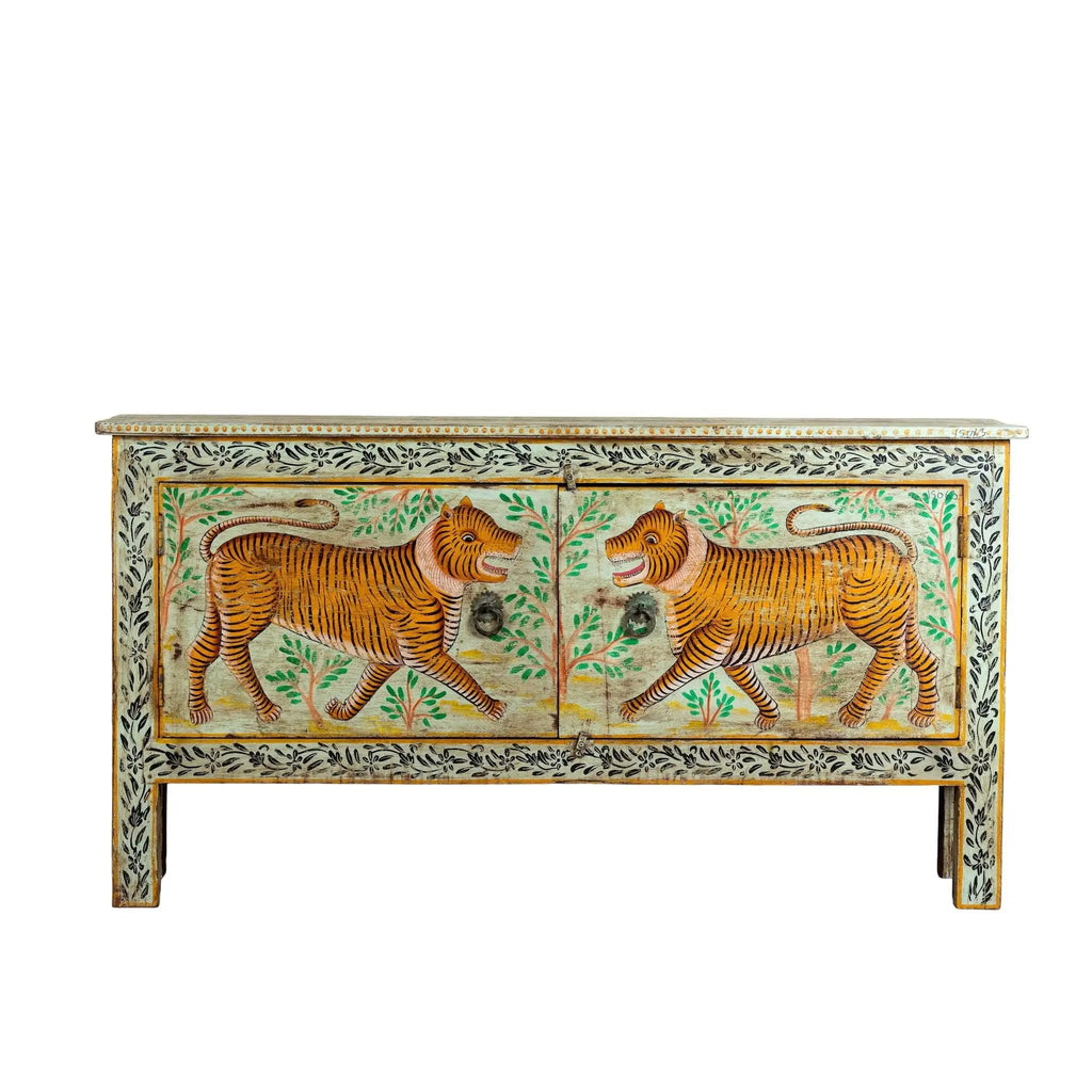 Baghira Hand-Painted Tiger Sideboard - DOBRI ARTS AU