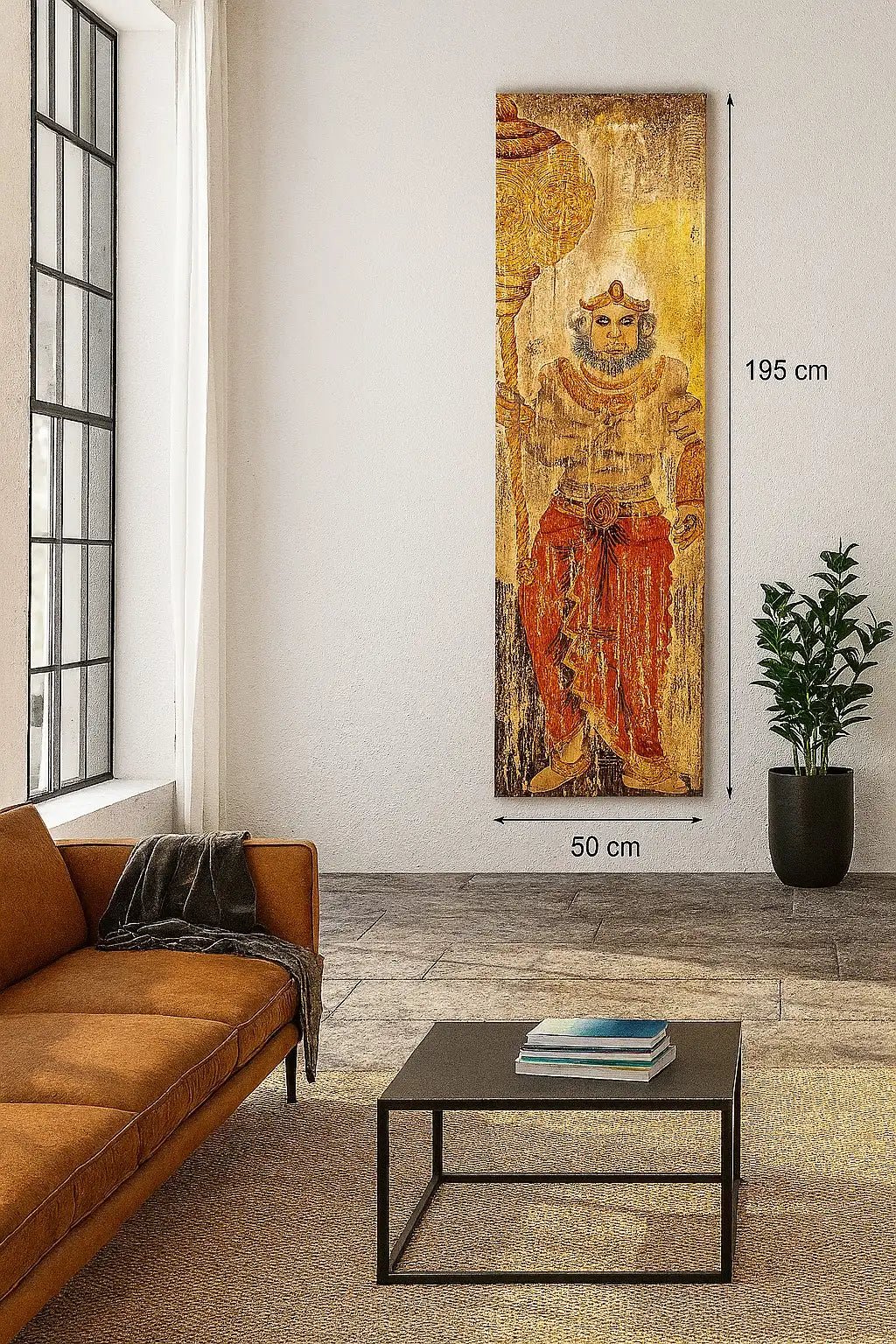 Bhakt Hanuman Tall Wooden Wall Panel - DOBRI ARTS AU