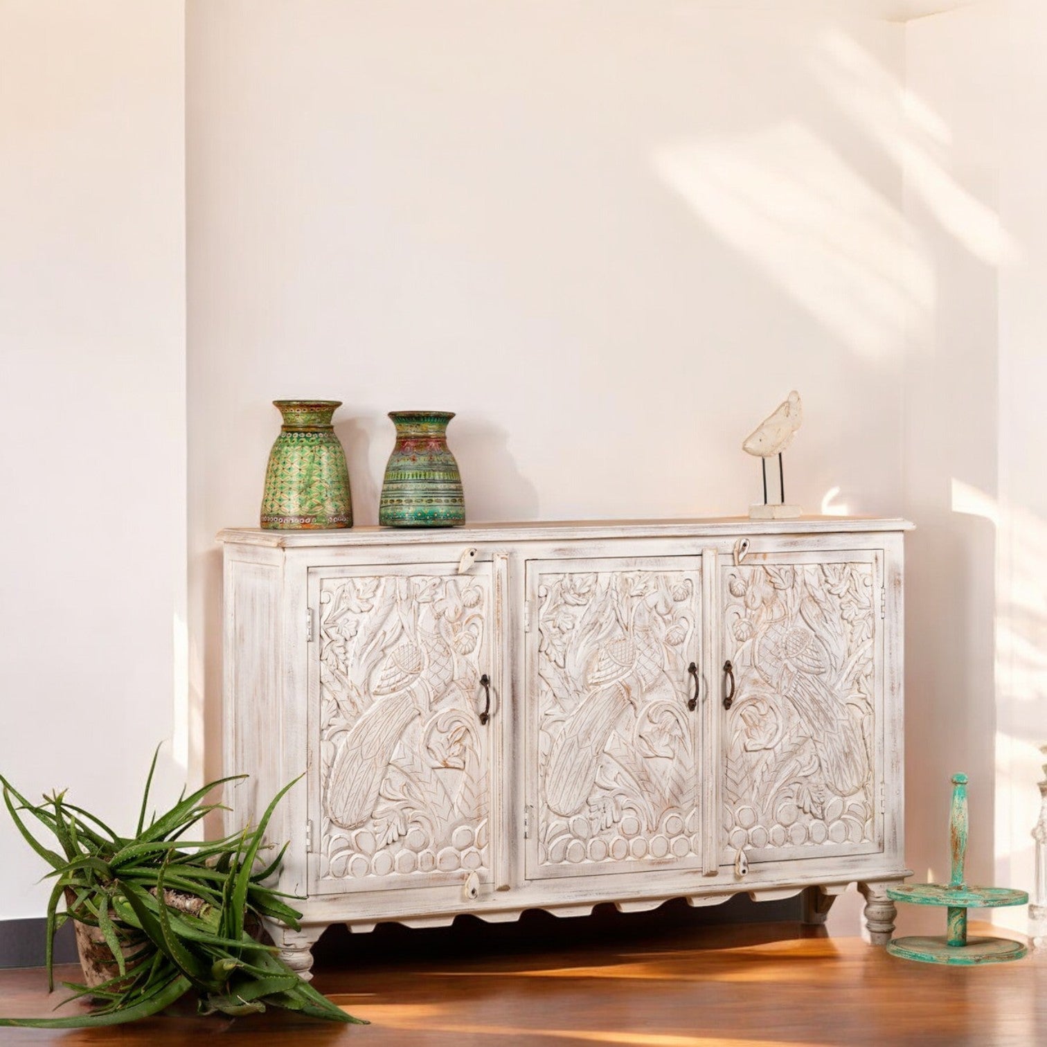 Blue Wooden Sideboard with Drawer Storage - DOBRI ARTS AU