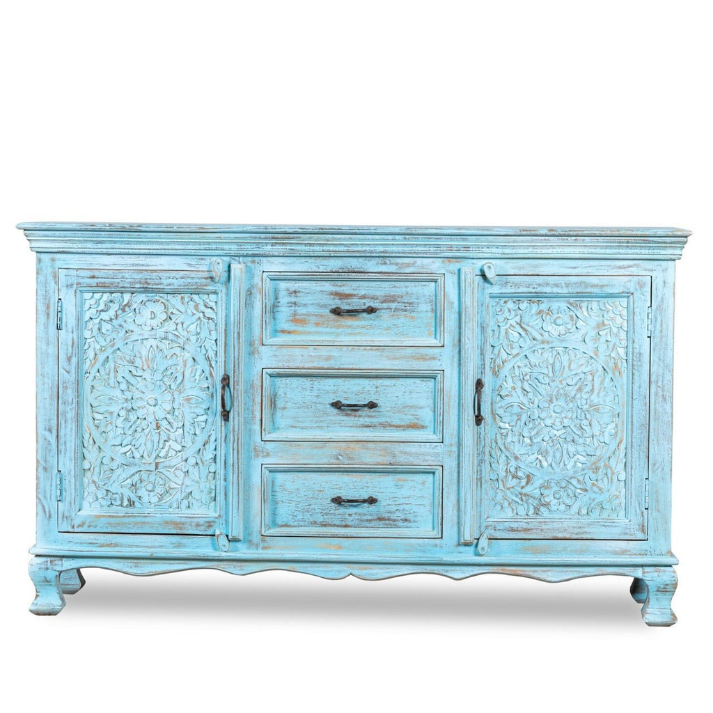 Blue Wooden Sideboard with Drawer Storage - DOBRI ARTS AU