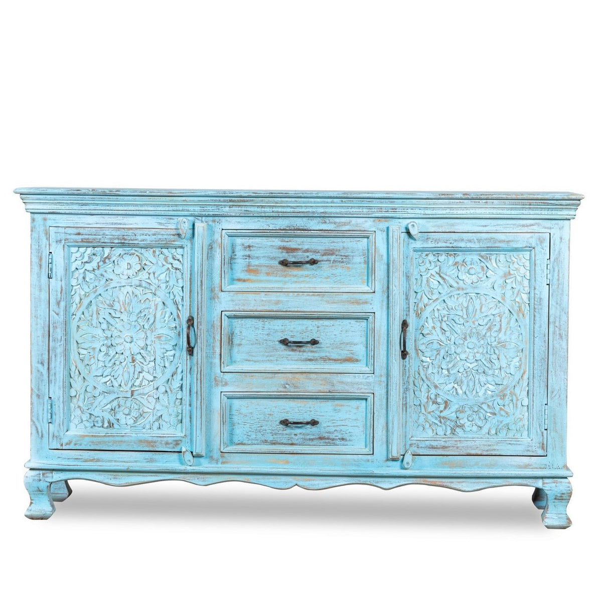 Blue Wooden Sideboard with Drawer Storage - DOBRI ARTS AU