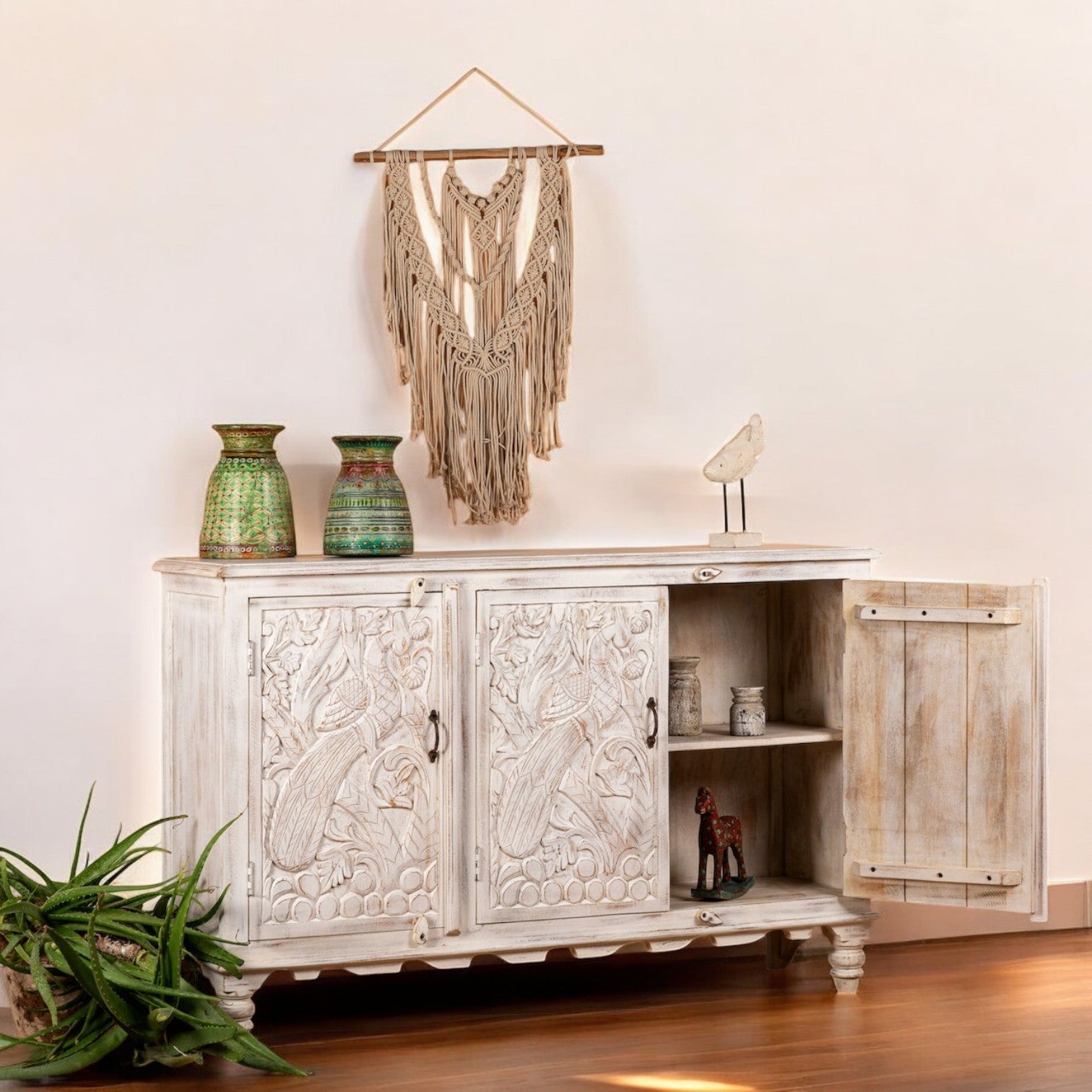 Blue Wooden Sideboard with Drawer Storage - DOBRI ARTS AU
