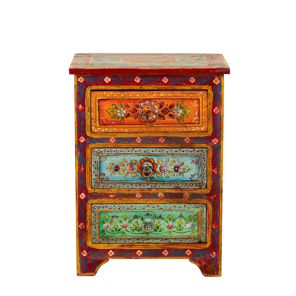 Bohemian Hand-Painted Three Drawer Accent Chest - DOBRI ARTS AU
