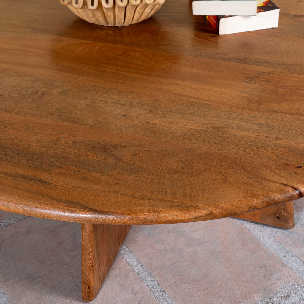 Charvi Solid Wood Round Coffee Table - DOBRI ARTS AU