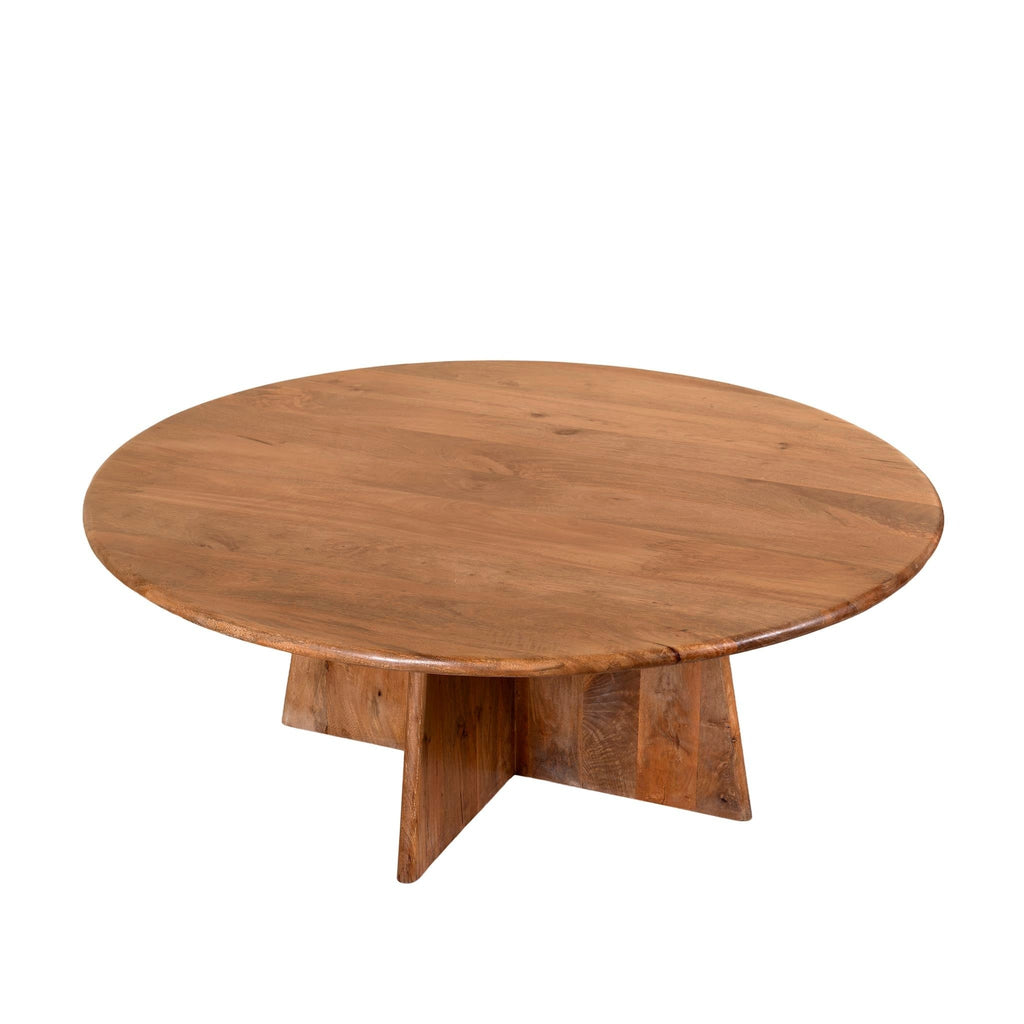 Charvi Solid Wood Round Coffee Table - DOBRI ARTS AU