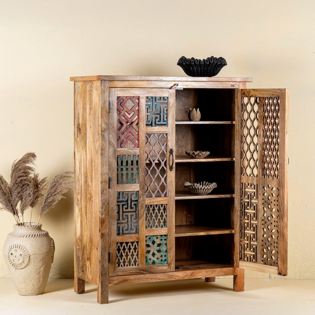 Chitaksh Hand-Carved Pattern Cabinet - DOBRI ARTS AU