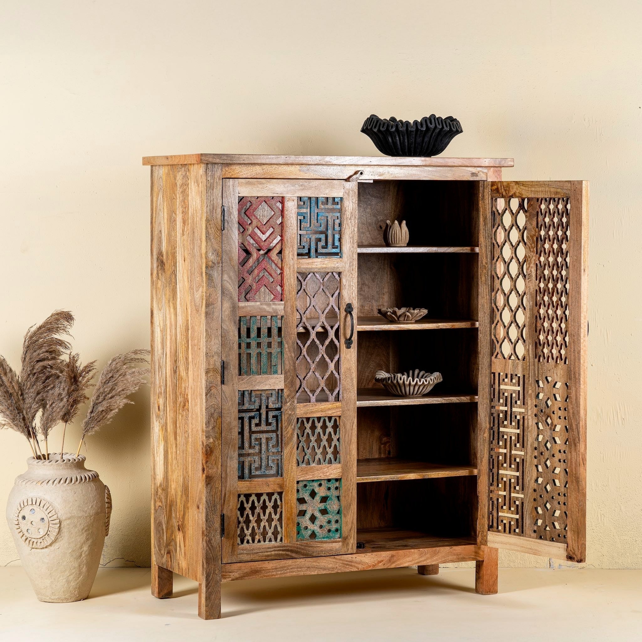 Chitaksh Hand-Carved Pattern Cabinet - DOBRI ARTS AU