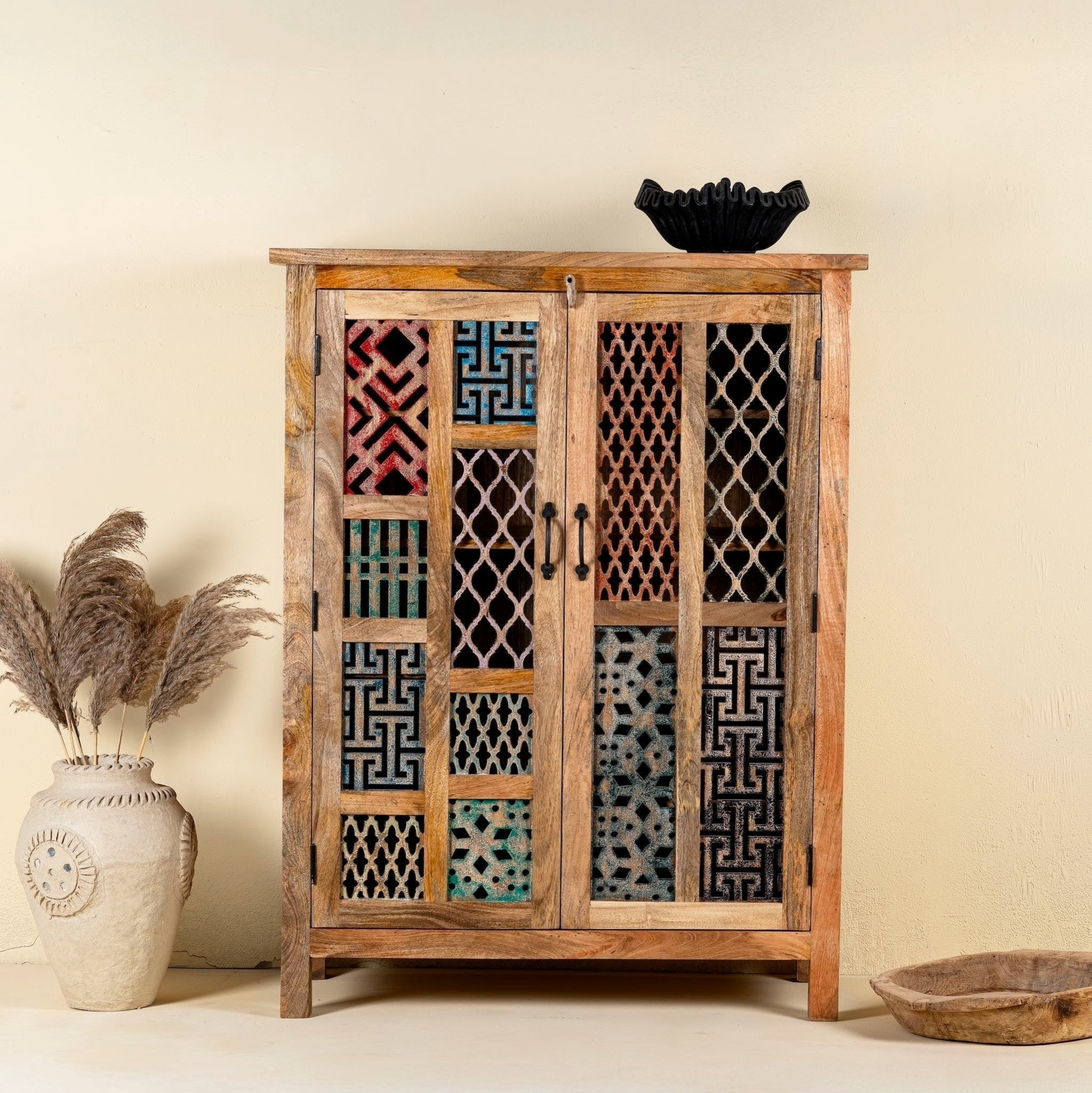 Chitaksh Hand-Carved Pattern Cabinet - DOBRI ARTS AU