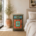 Colorful Hand-Painted Bohemian Bedside Cabinet - DOBRI ARTS AU
