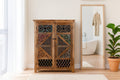 Daksh Hand-Carved Mango Wood Storage Cabinet - DOBRI ARTS AU