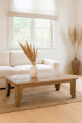Darshi Hand-Carved Teak Wood Coffee Table - DOBRI ARTS AU