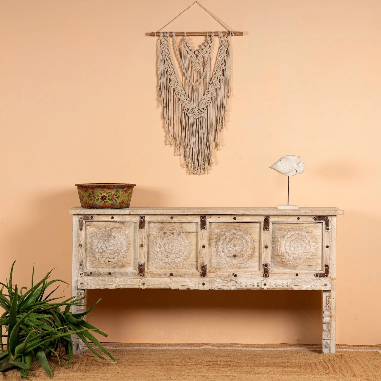 Devika Hand-Carved Teak Console Table - DOBRI ARTS AU