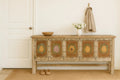 Dhanbad Reclaimed Teak Hand-Painted Floral Panel Console Table - DOBRI ARTS AU