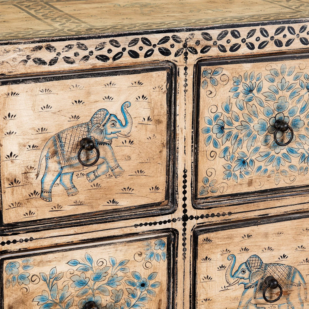 Dhita Hand-Painted Oriental Wooden Sideboard - DOBRI ARTS AU