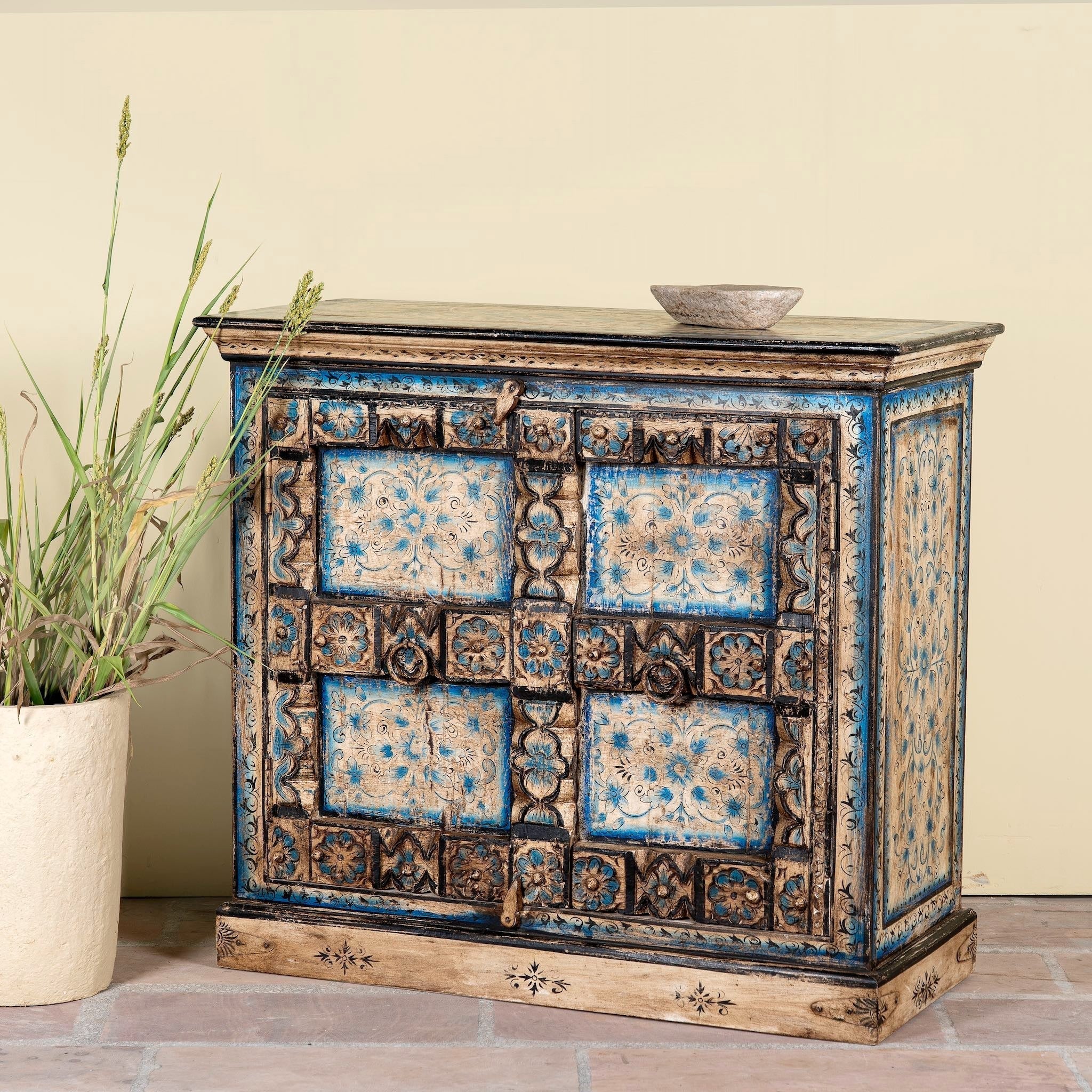 Dhithi Hand-Painted Heritage Cupboard - DOBRI ARTS AU