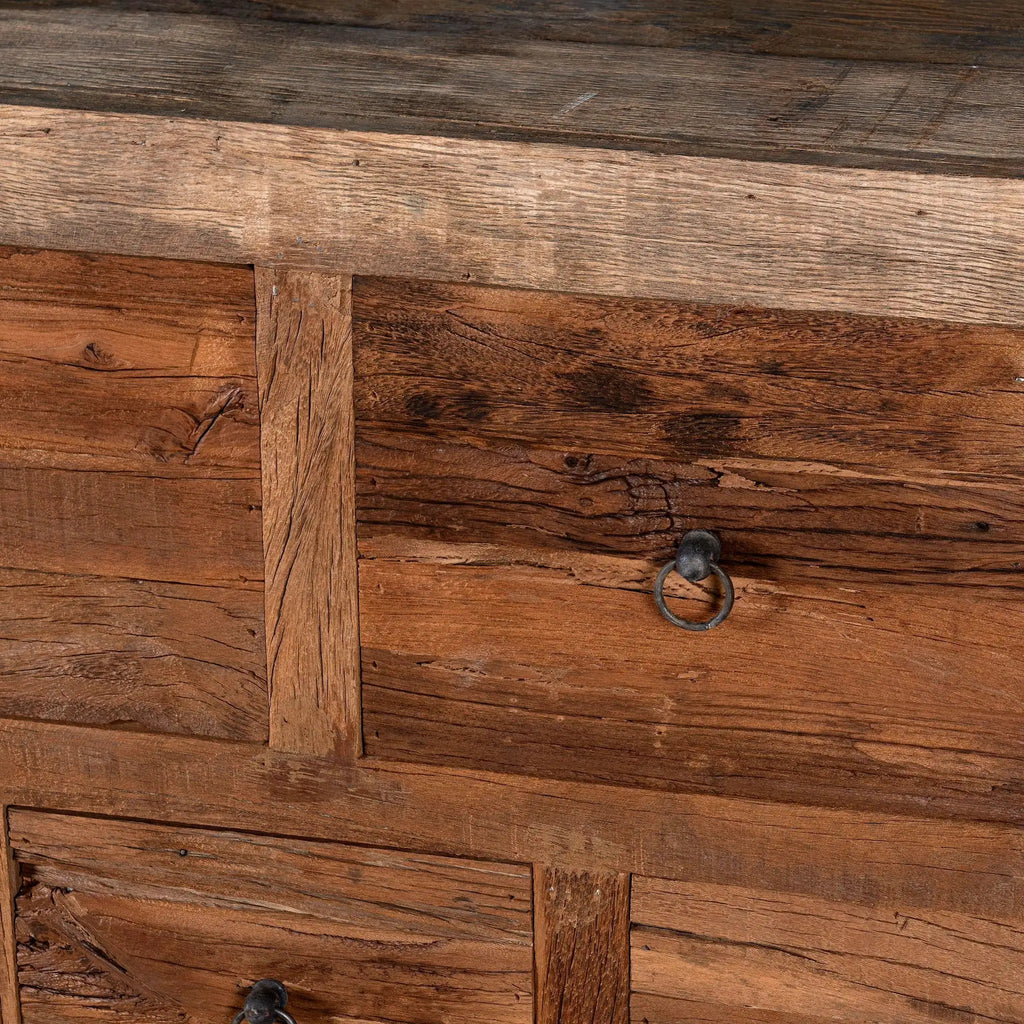 Dhwani Rustic Multi-Drawer Reclaimed Wood Console Table - DOBRI ARTS AU