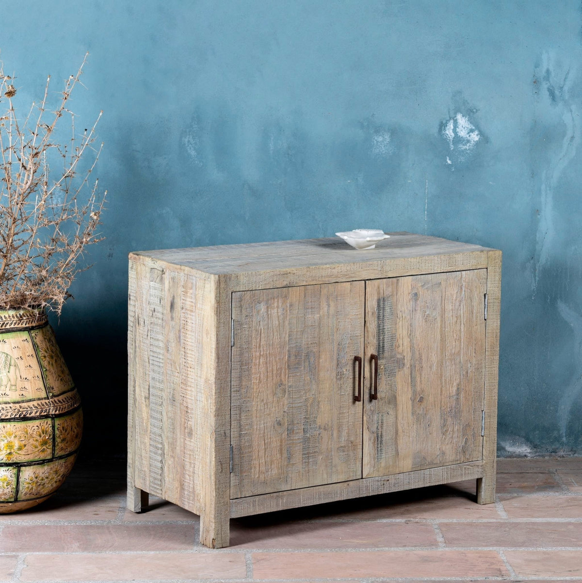 Dipak Rustic Wood Vanity Cupboard - DOBRI ARTS AU