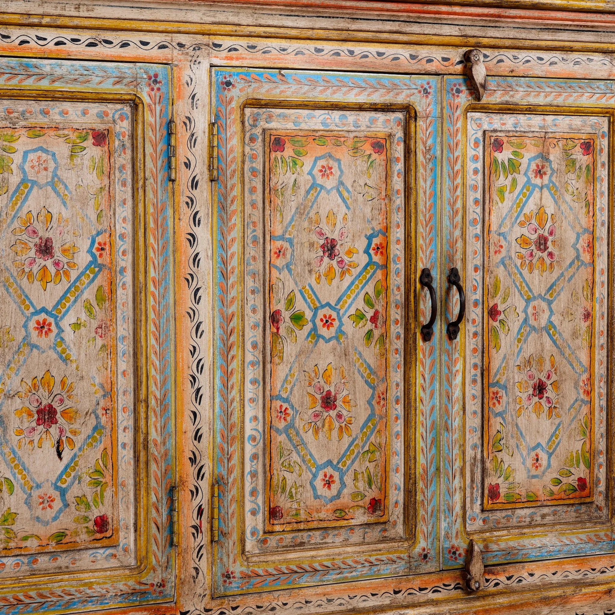 Divit Hand-Painted Reclaimed Wood Cabinet - DOBRI ARTS AU