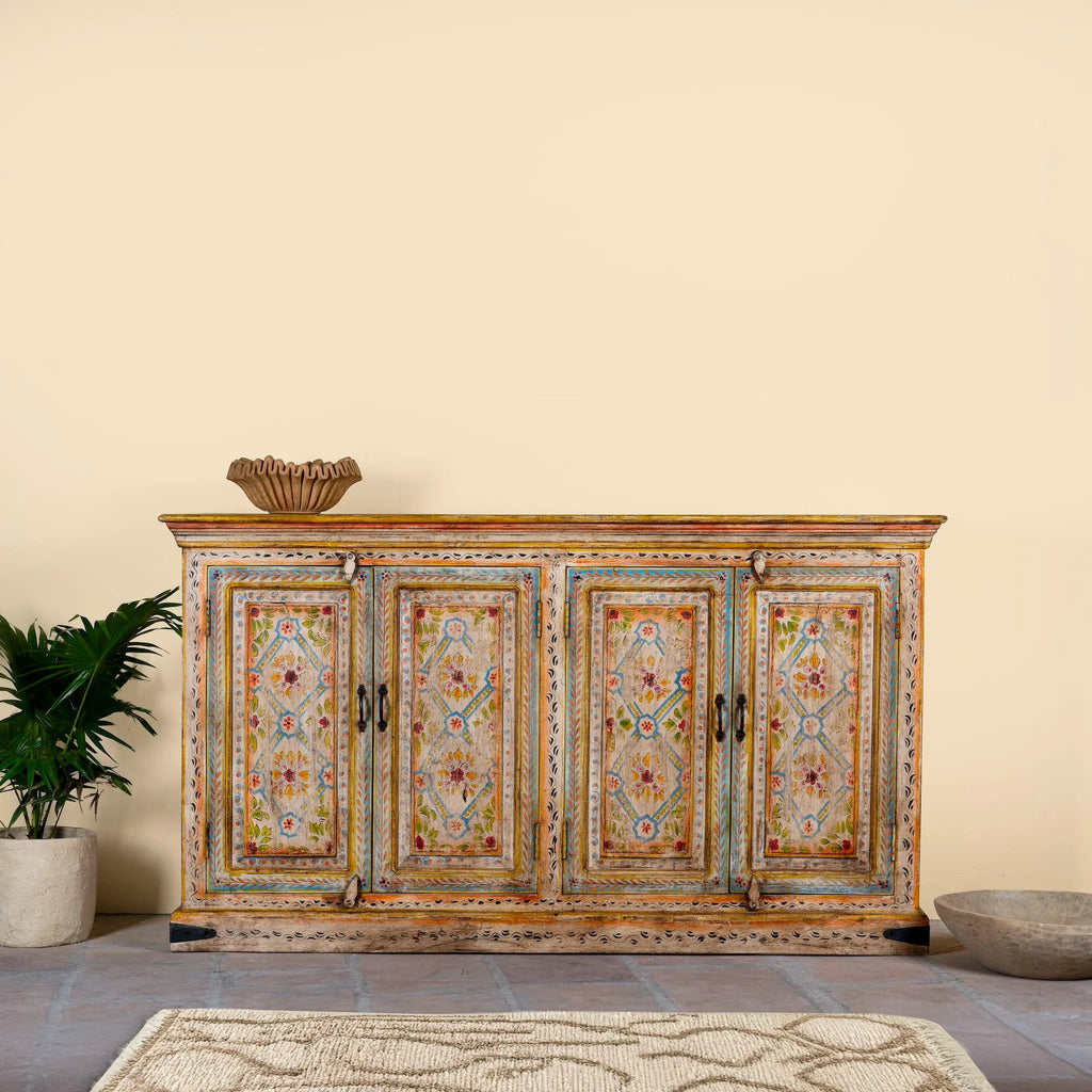 Divit Hand-Painted Reclaimed Wood Cabinet - DOBRI ARTS AU