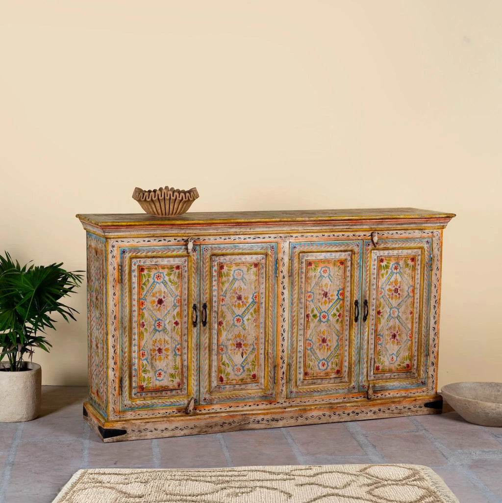 Divit Hand-Painted Reclaimed Wood Cabinet - DOBRI ARTS AU