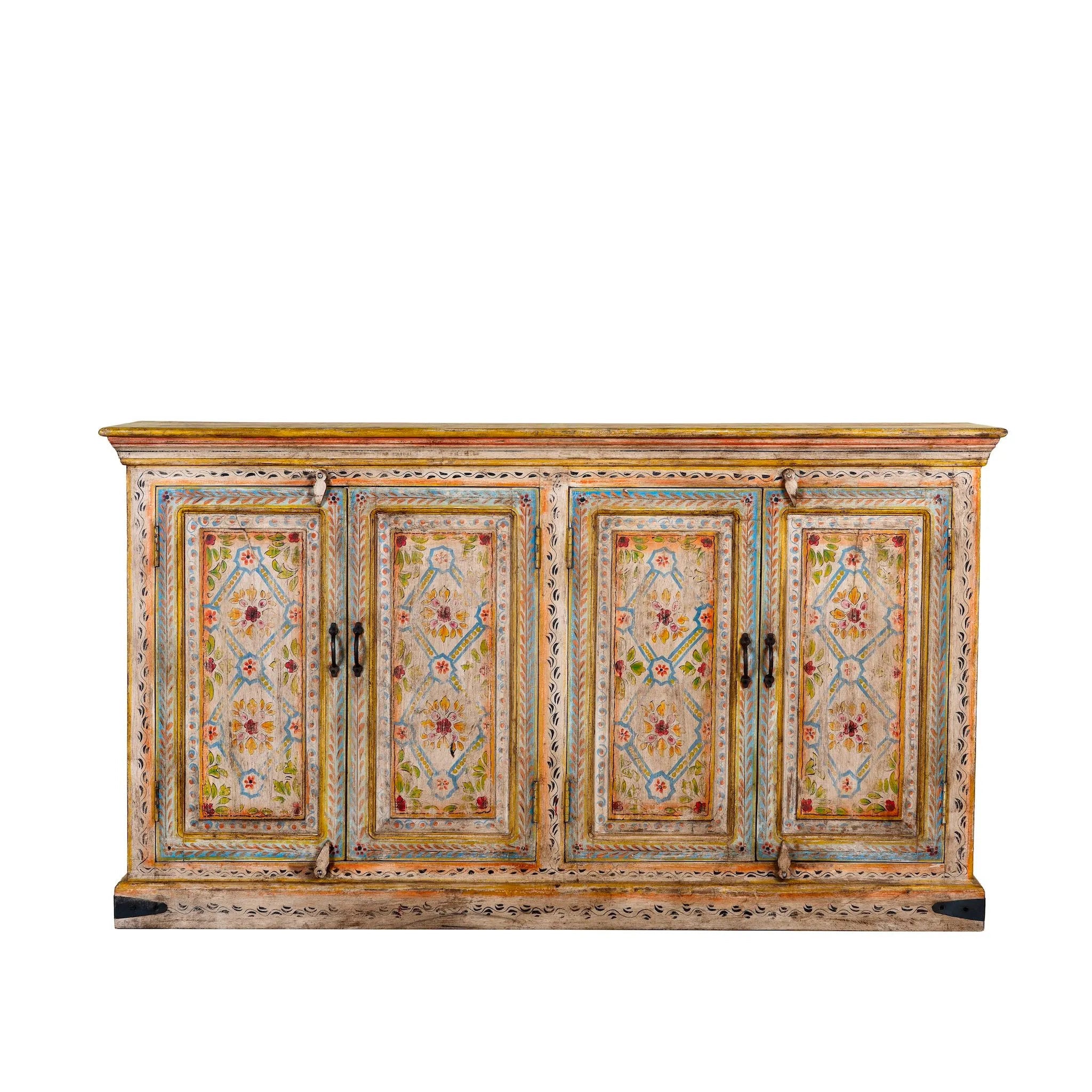 Divit Hand-Painted Reclaimed Wood Cabinet - DOBRI ARTS AU