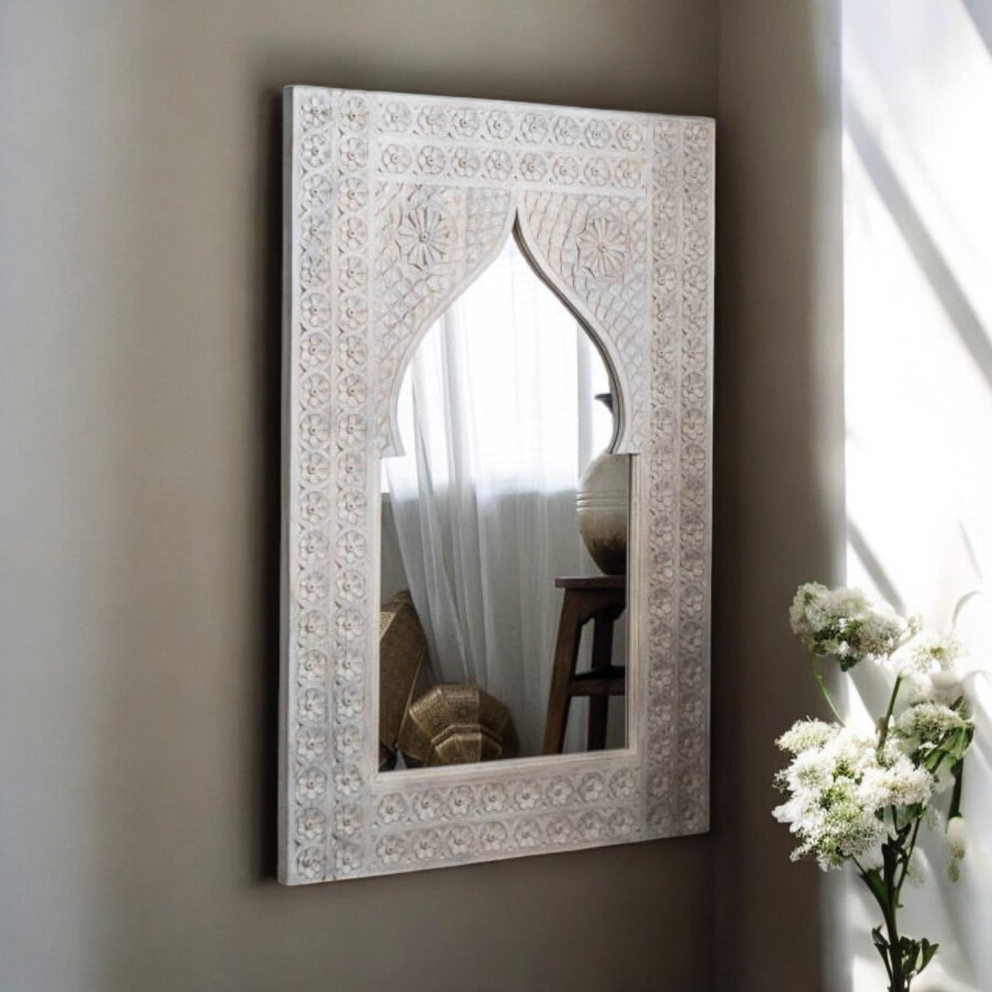 Mirror,
Bathroom Mirror,
Wall Mirror,
Vintage Mirror,
Vintage Home Decor,
Vintage Art,
Antique Interior,
Antique Furniture,
Vintage Wall Decor | Wooden Carved Long Wooden Jharokha Indian Mirror Frame Antique Wall Decor