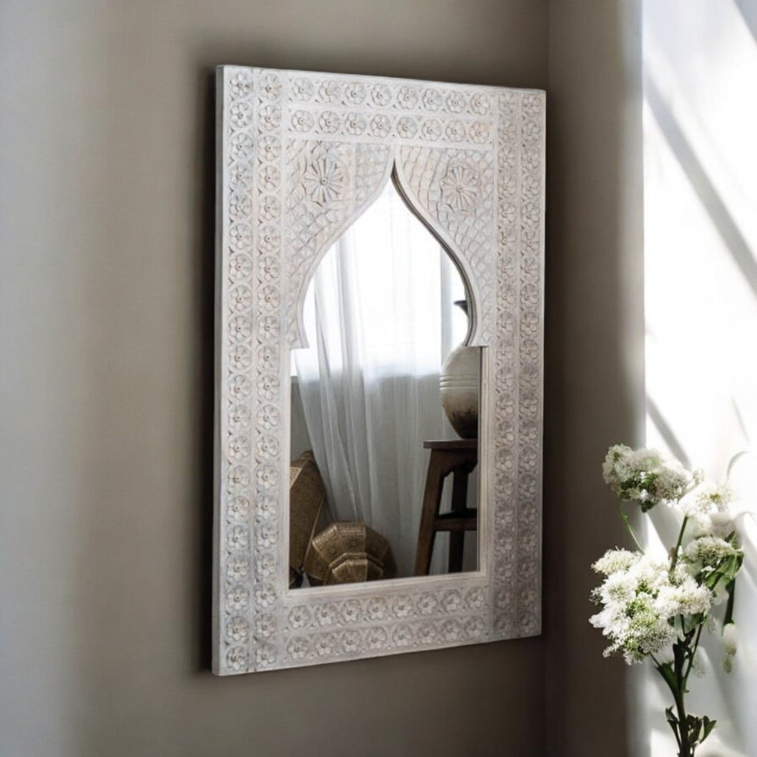 Mirror,
Bathroom Mirror,
Wall Mirror,
Vintage Mirror,
Vintage Home Decor,
Vintage Art,
Antique Interior,
Antique Furniture,
Vintage Wall Decor | Wooden Carved Long Wooden Jharokha Indian Mirror Frame Antique Wall Decor