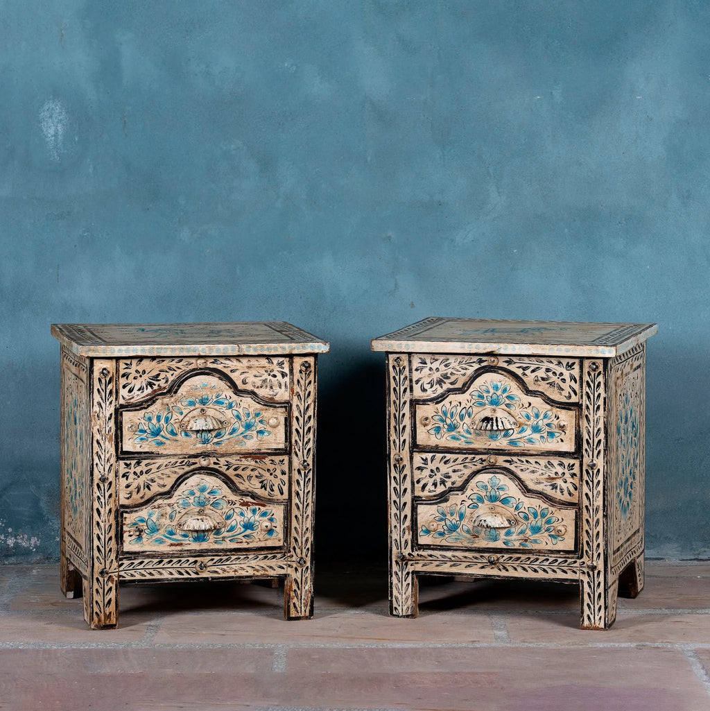 bedside table,
bedroom,
nightstand,
vintage bedside table,
rattan bedside table,
antique home decor,
white nightstand,
mid century modern dresser,
twin size bed,
room designer,