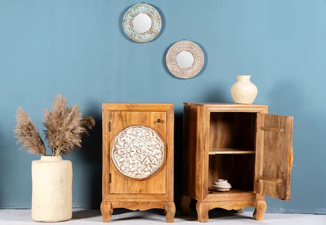 bedside table,
bedroom,
nightstand,
vintage bedside table,
rattan bedside table,
antique home decor,
white nightstand,
mid century modern dresser,
twin size bed,
room designer,