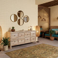 Dune Sideboard | Sandblasted Solid Mango Wood | 8 Drawer Storage Cabinet | Handcrafted in Jodhpur - DOBRI ARTS AU