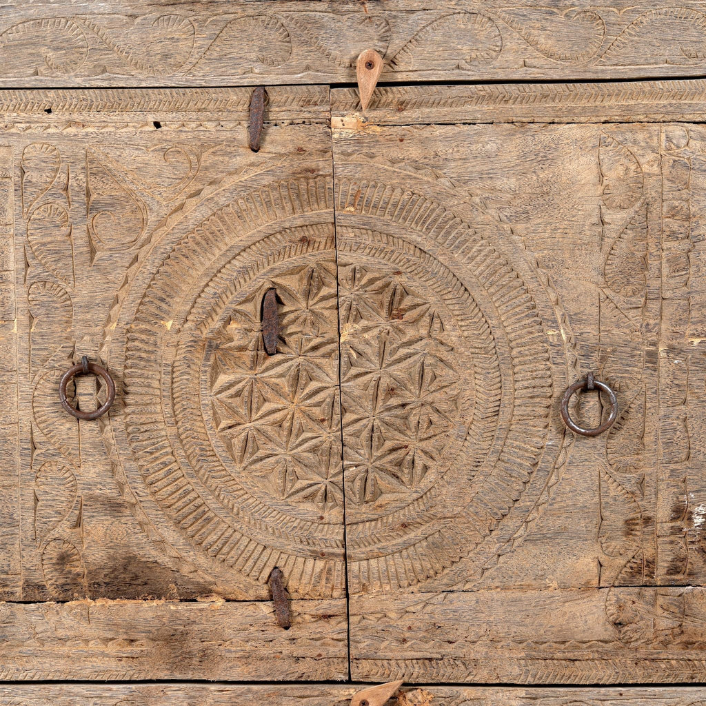 Ekta Antique Door Carved Mango Wood Console Cabinet - DOBRI ARTS AU