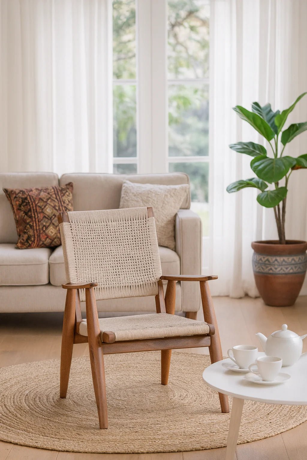 Elio Handwoven Lounge Armchair - DOBRI ARTS AU