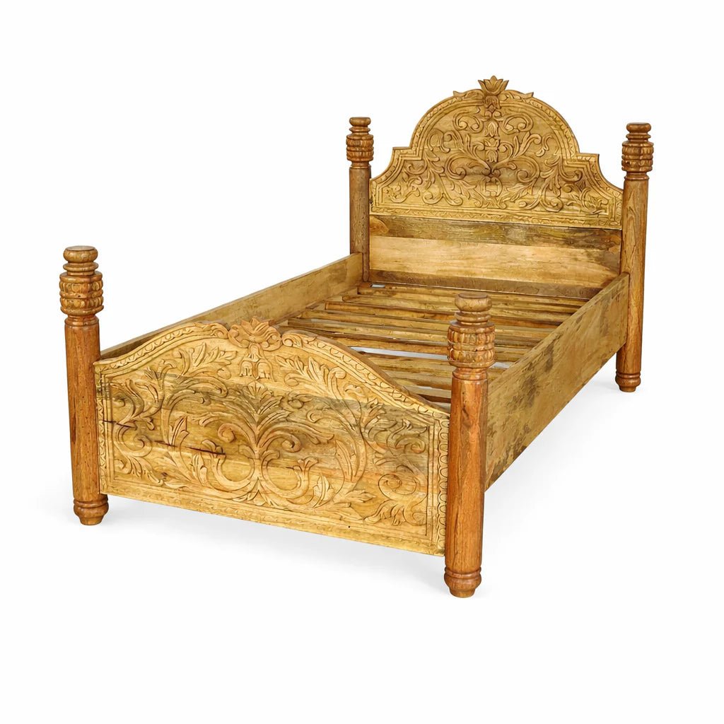 Elowen Carved Heritage Single Bed - DOBRI ARTS AU