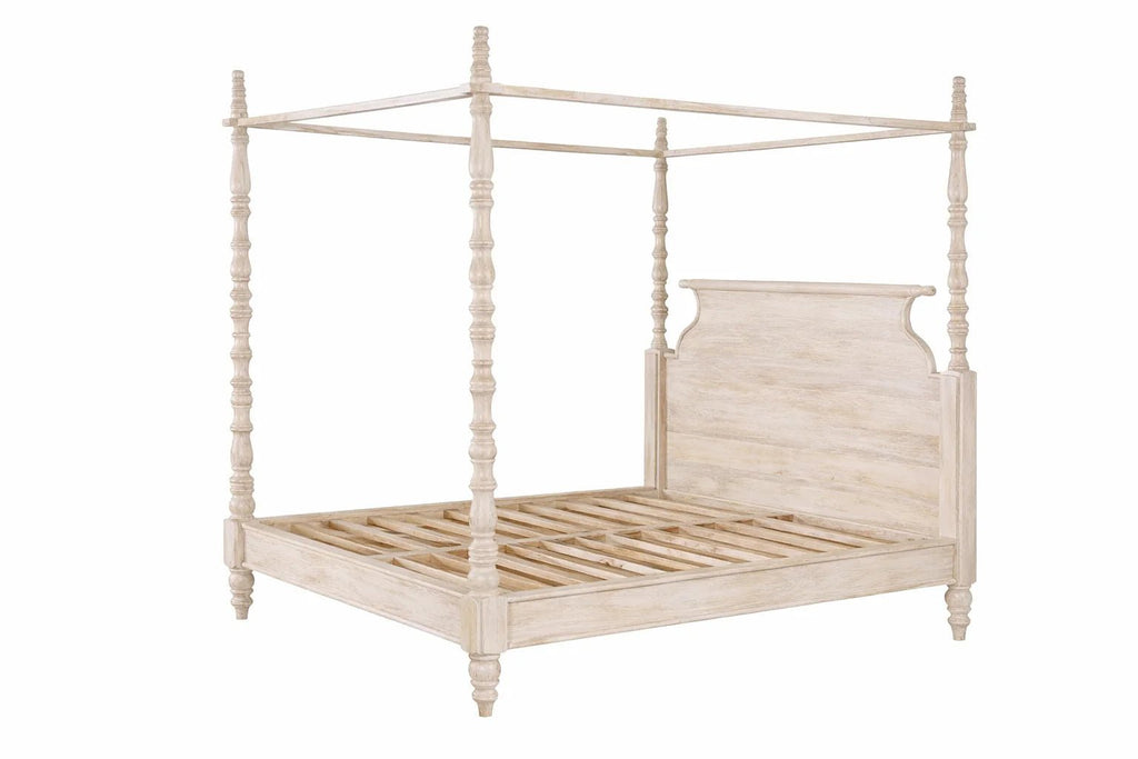 Elowen Ivory Canopy Bed (King Size) - DOBRI ARTS AU